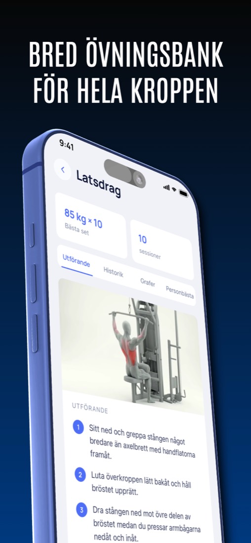 Övningsbanken: en övning med animation och steg för utförandet